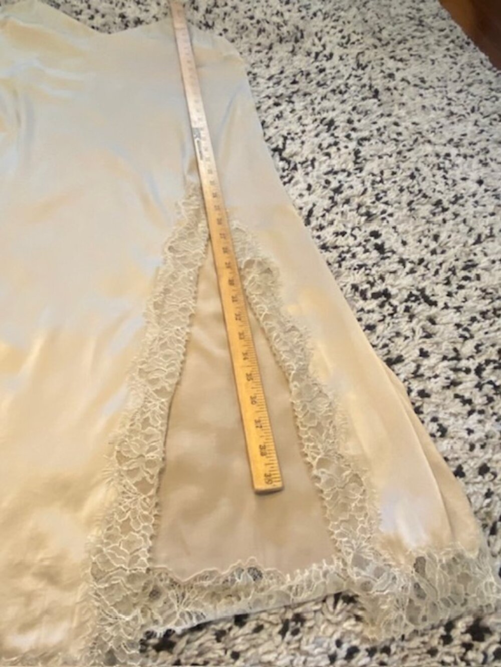 Wilfred Aritzia Satin Slip Dress with Lace Medium Midi Pale Gold - Picture 16 of 16